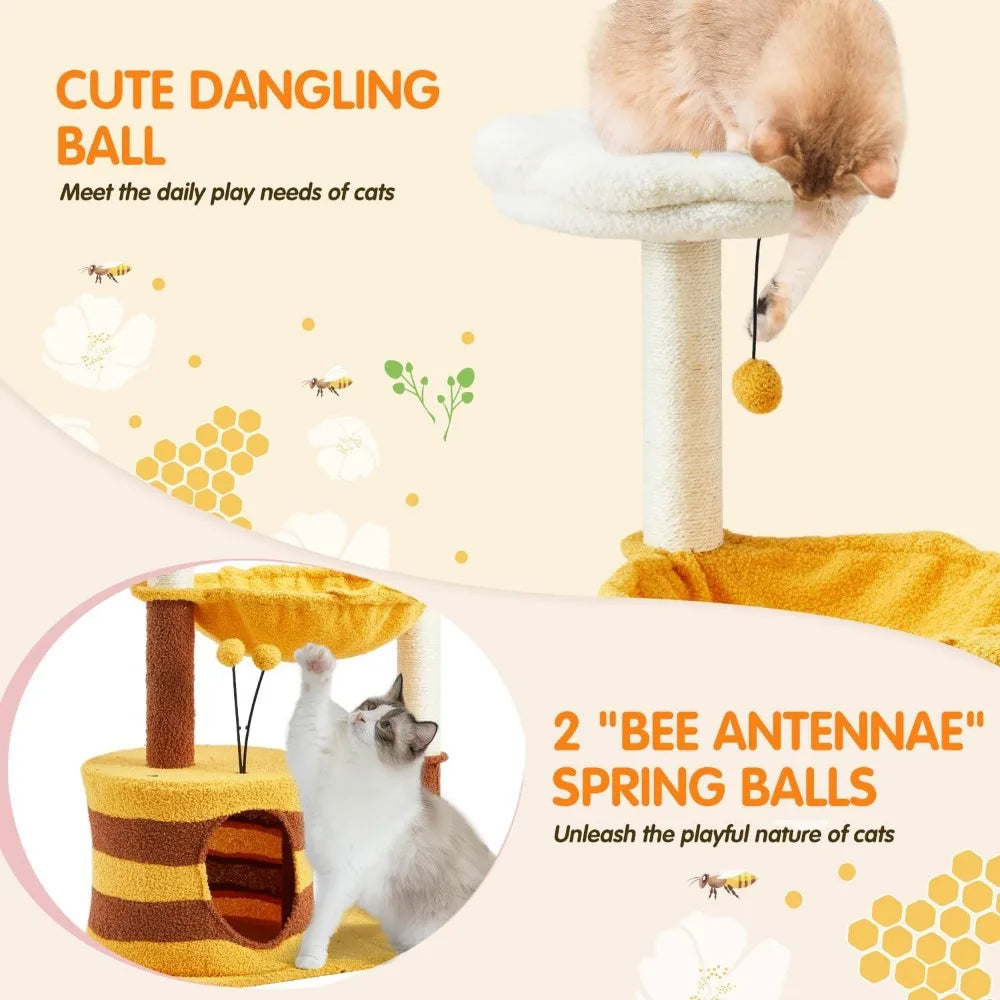 35-Inch Flower-Themed Cat Tree